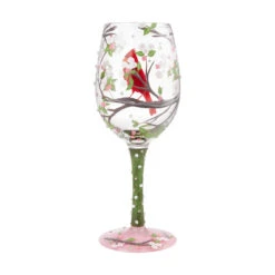 Enesco Lolita Cardinal Beauty Handpainted Wine Glass, 15 Oz. 8 Enesco Lolita Cardinal Beauty Handpainted Wine Glass, 15 Oz. -Enesco Cardinal and Cherry Blossoms Handpainted Wine Glass 6009225 03