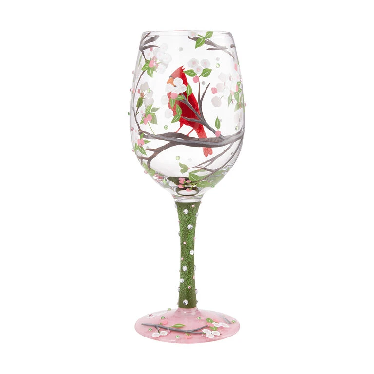 Enesco Lolita Cardinal Beauty Handpainted Wine Glass, 15 Oz. 5 Enesco Lolita Cardinal Beauty Handpainted Wine Glass, 15 Oz. - Image 3