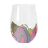 Enesco EttaVee In The Groove Stemless Wine Glass, 18 Oz. 2 Enesco EttaVee In The Groove Stemless Wine Glass, 18 Oz. -Enesco EttaVee Colorful Marbled Stemless Wine Glass 6012421 01