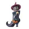 Enesco Jim Shore Black Cat Inside Of Witch's Boot Figurine, 8.26" -Enesco Jim Shore Cat In Witchs Boot Figurine 6012750 01