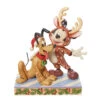 Enesco Jim Shore Disney Mickey Mouse Reindeer With Santa Pluto Figurine, 6.25" -Enesco Jim Shore Disney Mickey Mouse Reindeer With Pluto 6013059 01