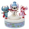 Enesco Jim Shore Disney Stitch And Angel Build A Snowman Rotating Figurine, 6" -Enesco Jim Shore Disney Stitch and Angel Snowman Figurine 6013061 01