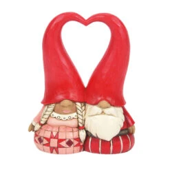 Enesco Jim Shore Gnome Couple With Heart Hats Figurine, 4"