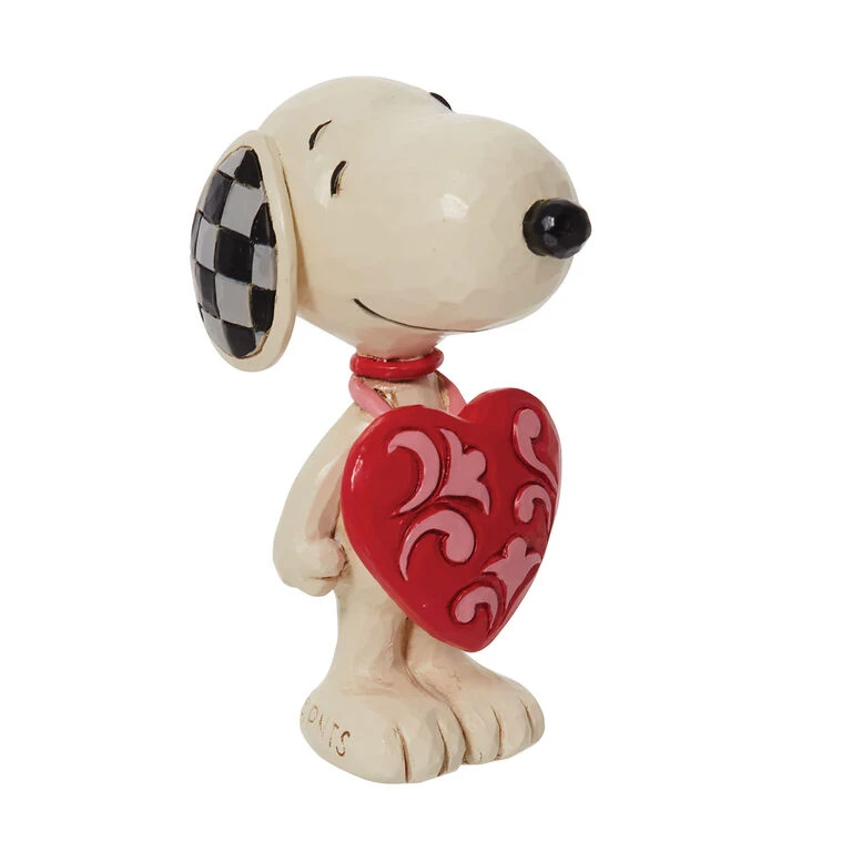 Enesco Jim Shore Peanuts Snoopy Wearing Heart Sign Mini Figurine, 3" 3 Enesco Jim Shore Peanuts Snoopy Wearing Heart Sign Mini Figurine, 3"