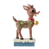 Enesco Jim Shore Rudolph With Jingle Bell Figurine, 7.28" 2 Enesco Jim Shore Rudolph With Jingle Bell Figurine, 7.28" -Enesco Jim Shore Rudolph Reindeer Jingle Bell Figurine 6012716 01