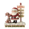 Enesco Jim Shore Rudolph, Santa And North Pole Sign Figurine, 7.68" -Enesco Jim Shore Rudolph Santa North Pole Sign Figurine 6012715 01
