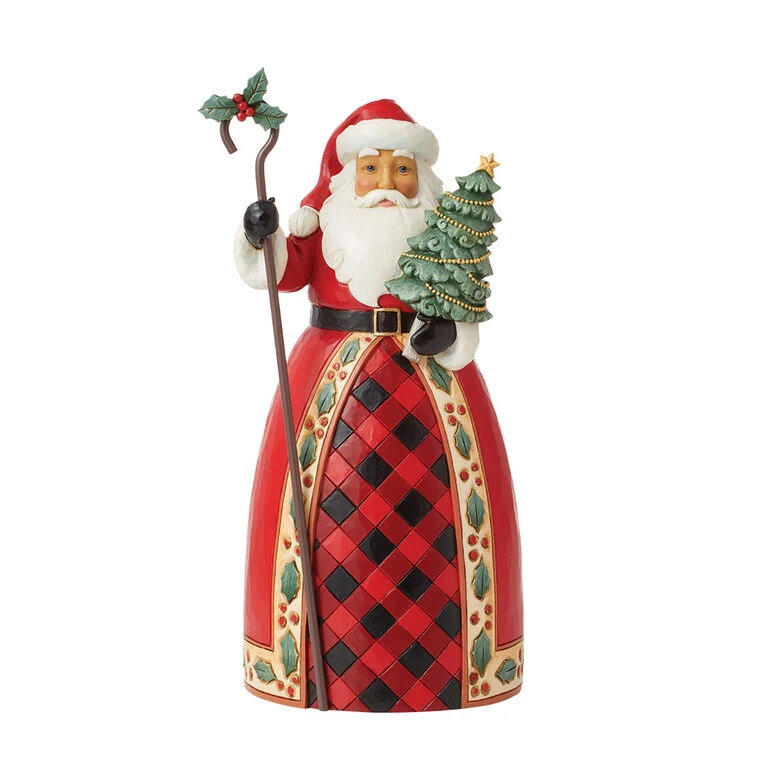 Enesco Jim Shore Highland Glen Santa With Tree And Staff Figurine, 9.25" 3 Enesco Jim Shore Highland Glen Santa With Tree And Staff Figurine, 9.25"
