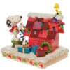 Enesco Jim Shore Peanuts Snoopy With Woodstock Decorating Dog House, 4.8" -Enesco Jim Shore Snoopy With Woodstock Decorating Dog House 6010322 01