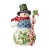 Enesco Jim Shore Snowman With Candy Cane Figurine, 8.7" -Enesco Jim Shore Snowman With Candy Cane Figurine 6013686 01