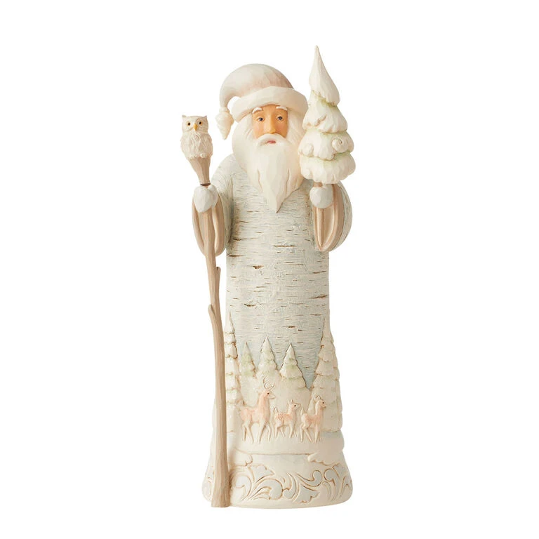 Enesco Jim Shore White Woodland Birch Bark Santa Figurine, 7.75" 3 Enesco Jim Shore White Woodland Birch Bark Santa Figurine, 7.75"