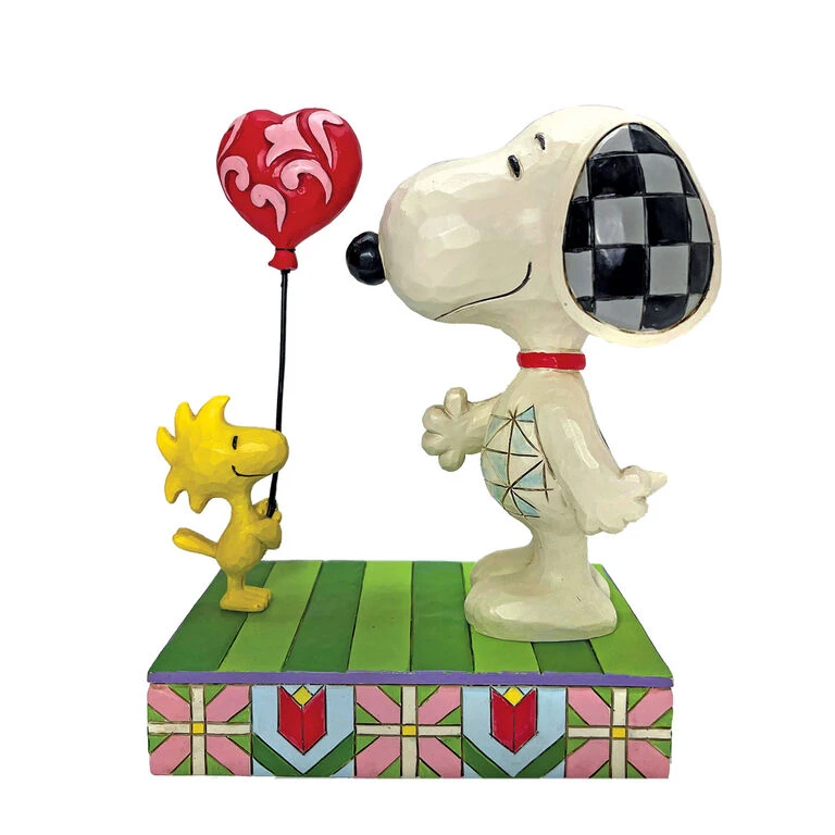 Enesco Jim Shore Peanuts Woodstock And Snoopy Heart Balloon Figurine, 5" 3 Enesco Jim Shore Peanuts Woodstock And Snoopy Heart Balloon Figurine, 5"