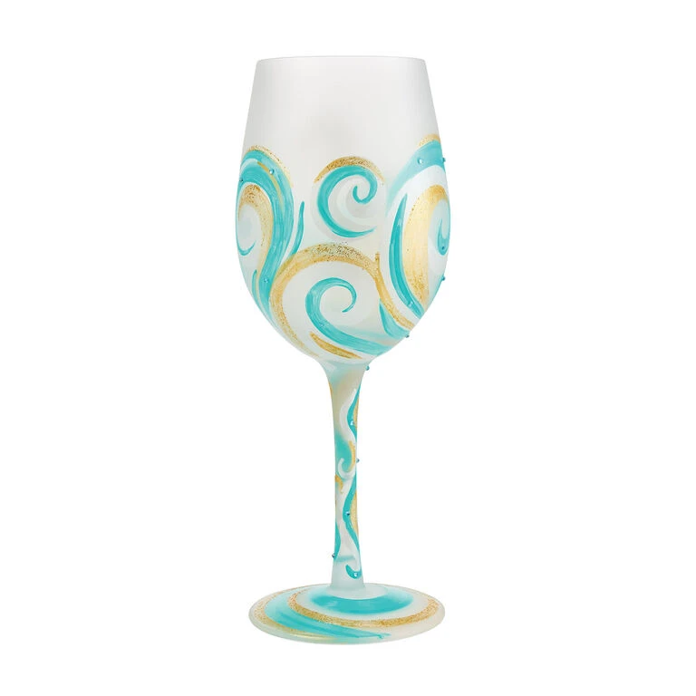 Enesco Lolita Ridin' The Waves Handpainted Wine Glass, 15 Oz. 2 Enesco Lolita Ridin' The Waves Handpainted Wine Glass, 15 Oz.