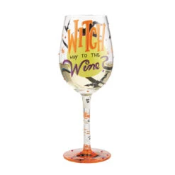 Enesco Lolita Witch Way To The Wine Glass, 15 Oz. -Enesco Lolita Witch Way to the Wine Halloween Wine Glass 6012494 03